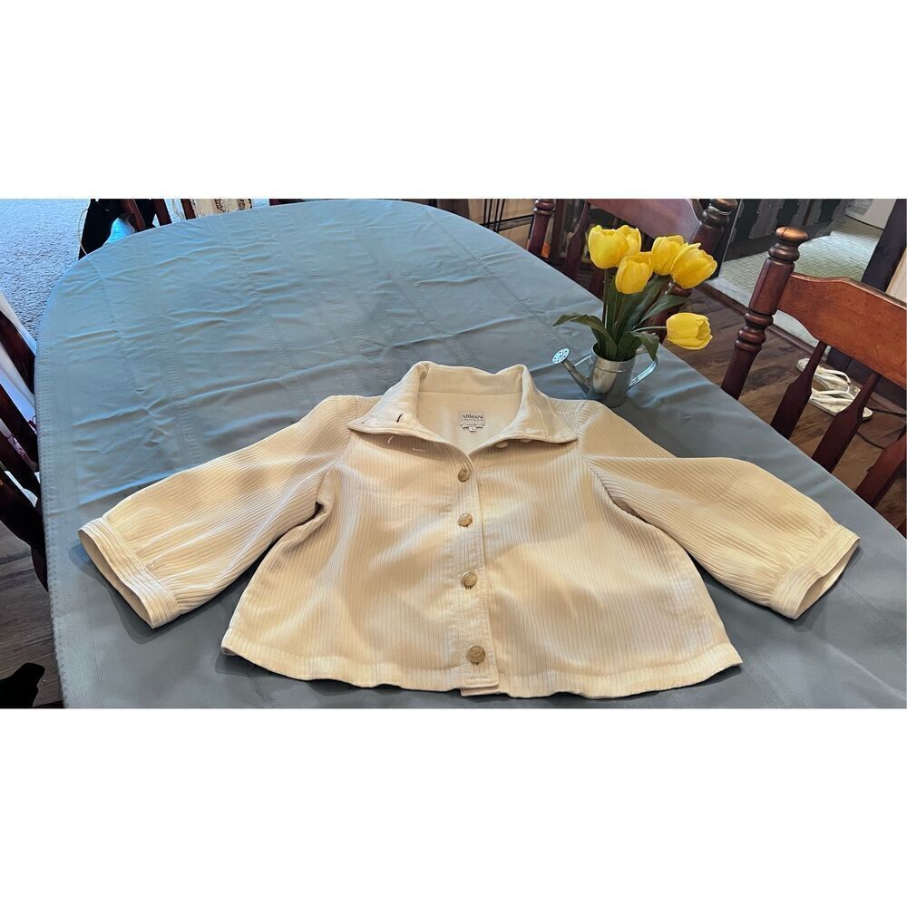 ARMANI COLLEZIONI WHITE BOLERO BLAZER JACKET 3/4 SLEEVES SZ 8